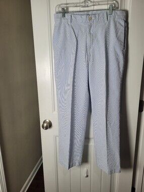 Men's Light Blue Seersucker Dress Pants By Izod.  Size 34/30